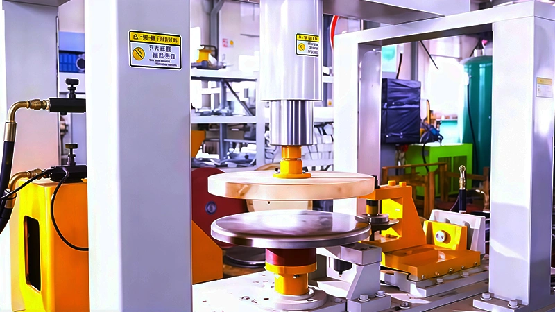 Taller de fabricación de tanques de agua para enfriadores - Máquina de rebordeado para fondo de tanque