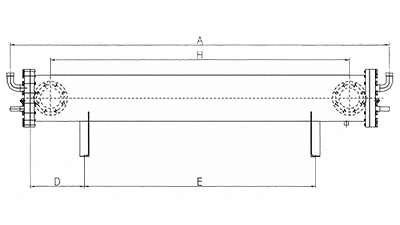 Evaporador de carcasa y tubos de acero inoxidable (12HP×5-25HP×6)