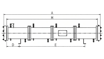 Condensador de carcasa y tubos de seis circuitos (25 HP×6)